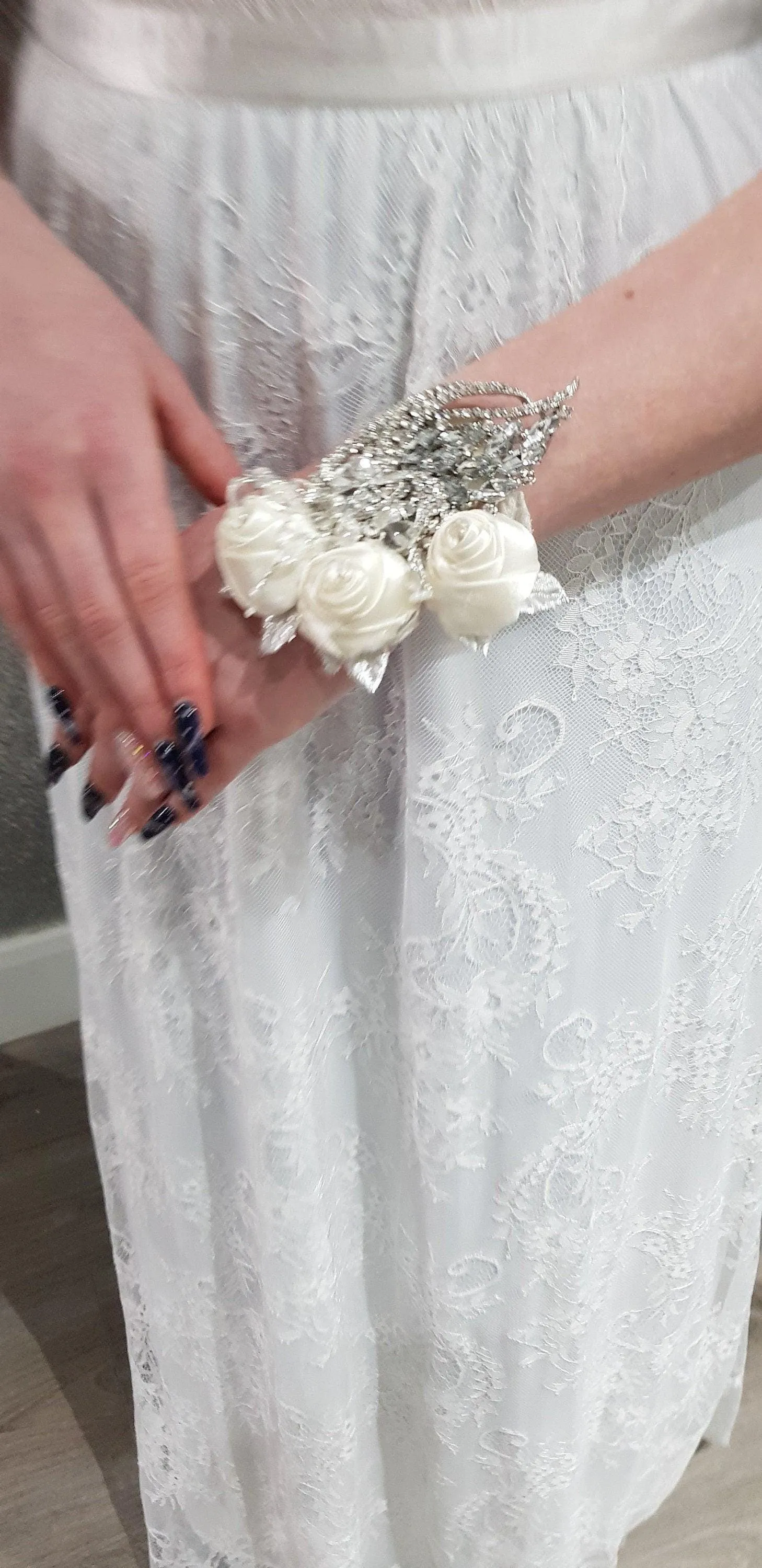 Wedding wrist corsage by Crystal wedding uk