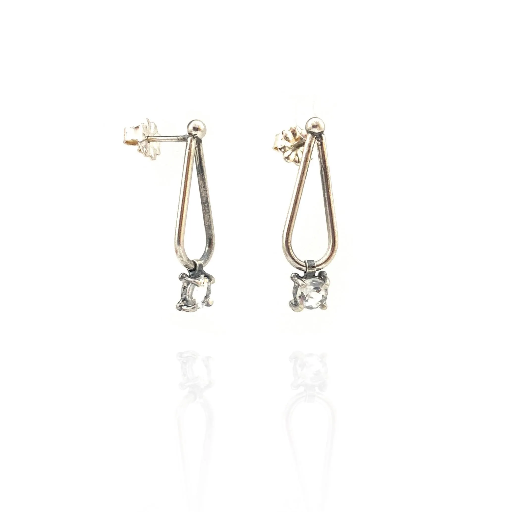 White Topaz Drop Earrings