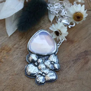 Wildflower wanderings Lilac Quartz and sterling silver Hydrangea necklace