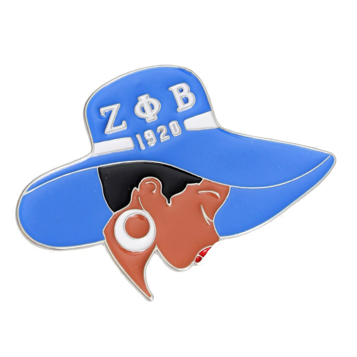 Zeta Phi Beta Brooch Pin Blue White Greek Letter Hat Pin