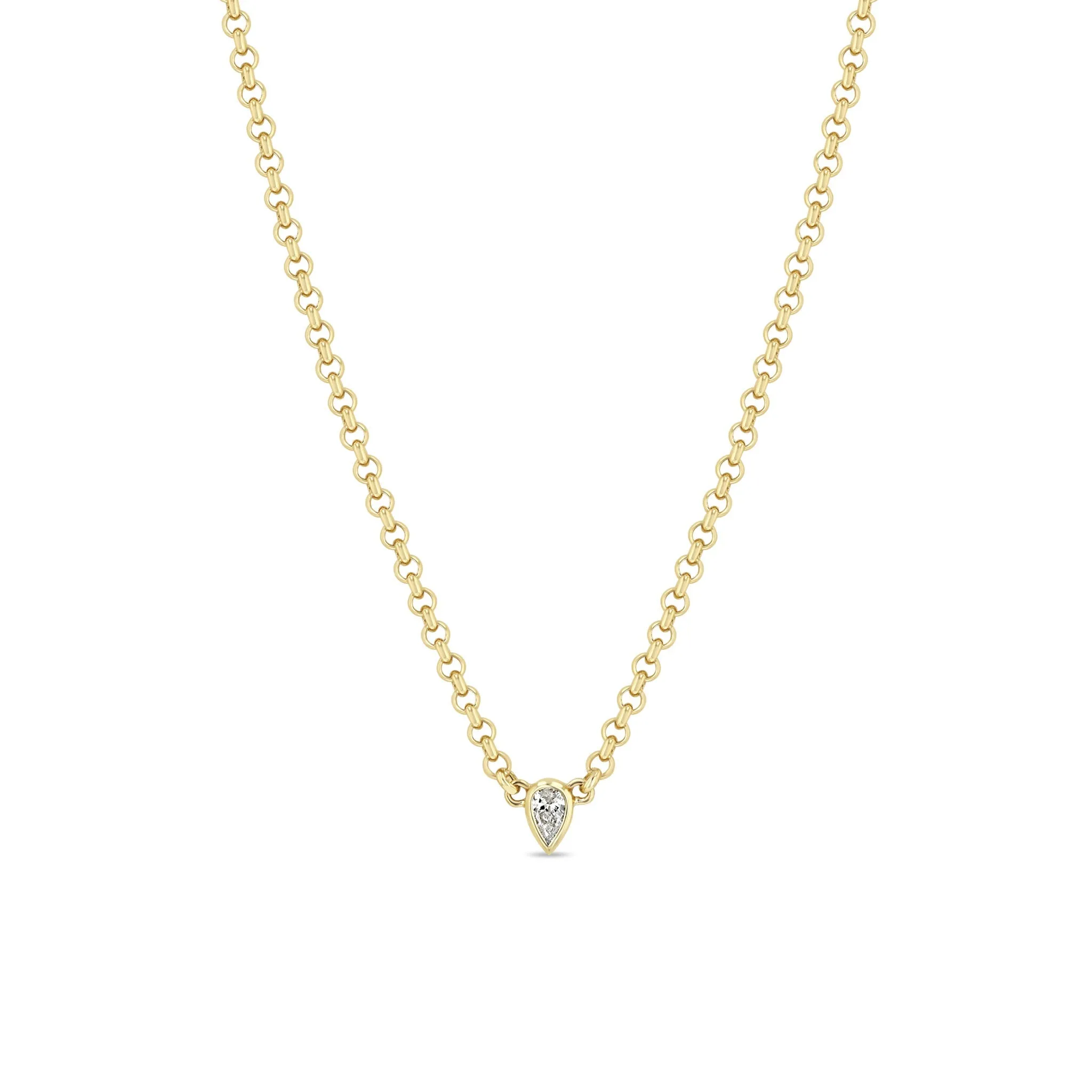 Zoë Chicco 14k Yellow Gold Inverted Pear Necklace