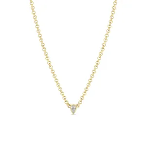 Zoë Chicco 14k Yellow Gold Inverted Pear Necklace